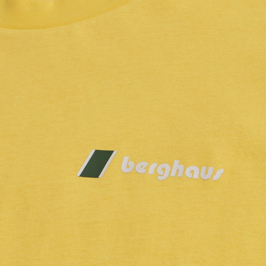 uomini doodle di montagna patch tee - giallo berghaus