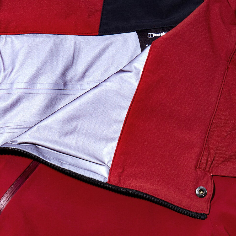 uomini mtn spigolo scendere in gore-tex pantaloni con pettorina - rosso scuronero berghaus