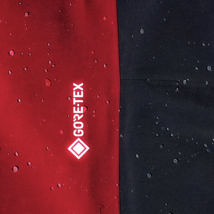uomini mtn spigolo scendere in gore-tex pantaloni con pettorina - rosso scuronero berghaus