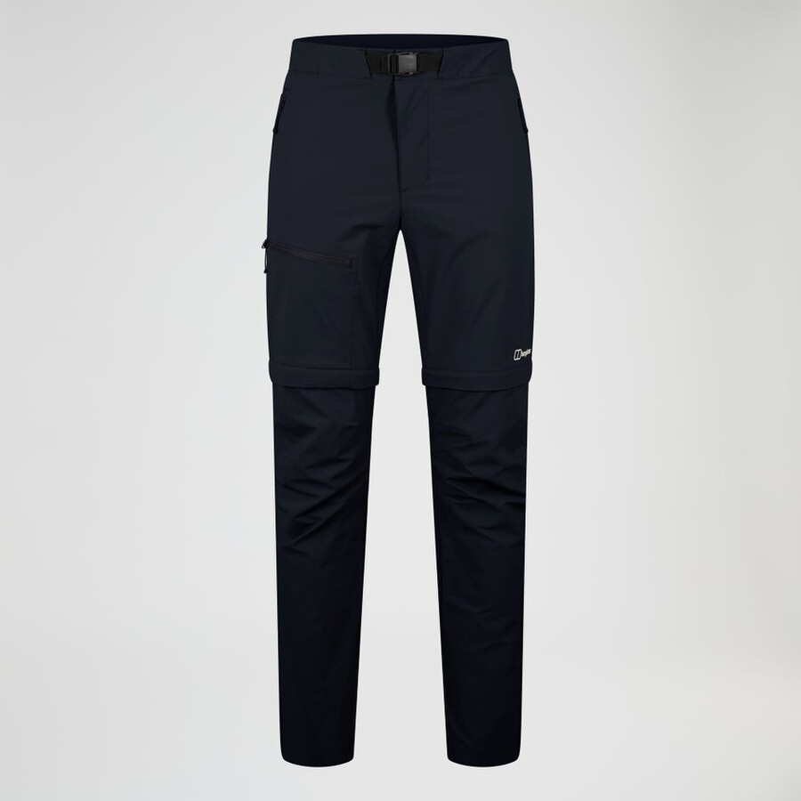 uomini trail-explorer zip off pant - black berghaus