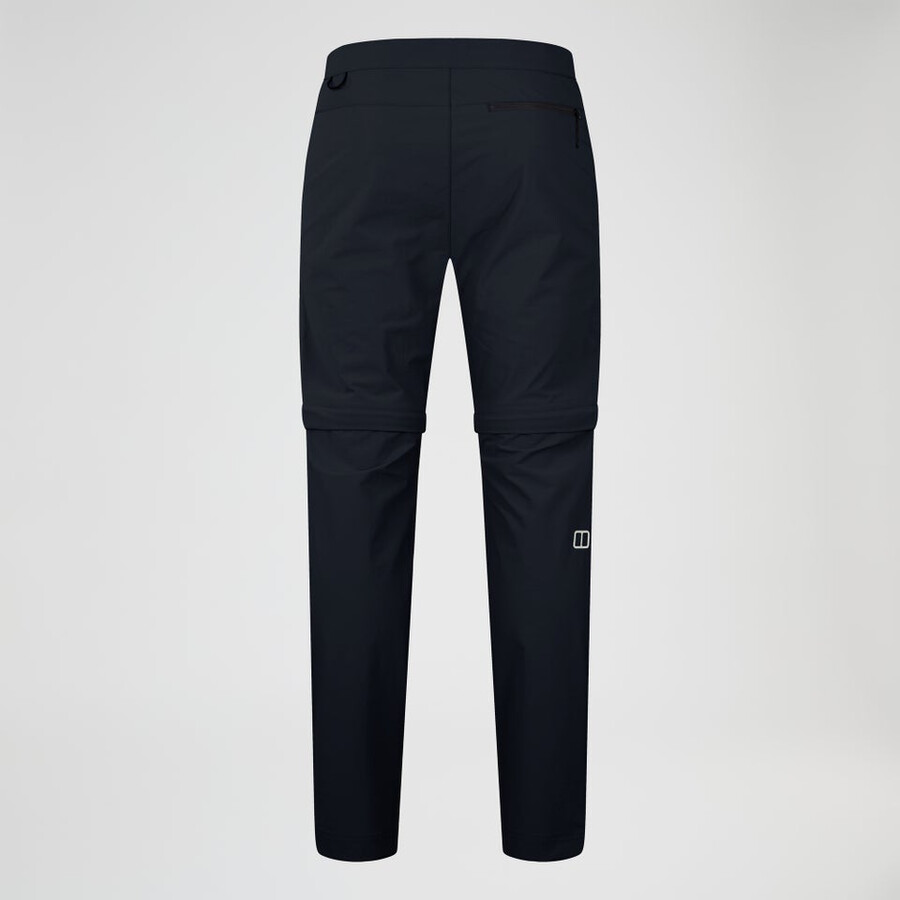 uomini trail-explorer zip off pant - black berghaus