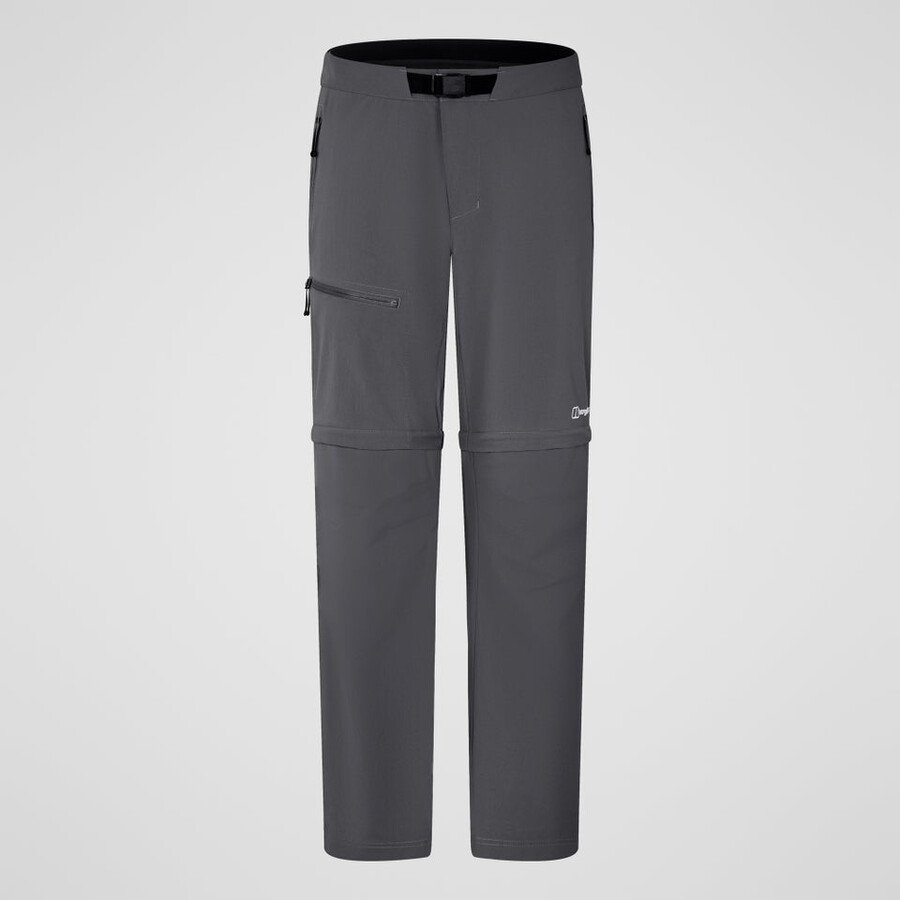 uomini trail-explorer zip off pant - grigio berghaus