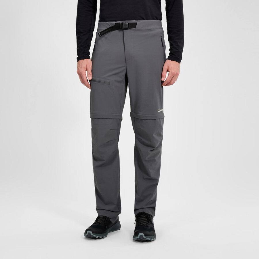 uomini trail-explorer zip off pant - grigio berghaus