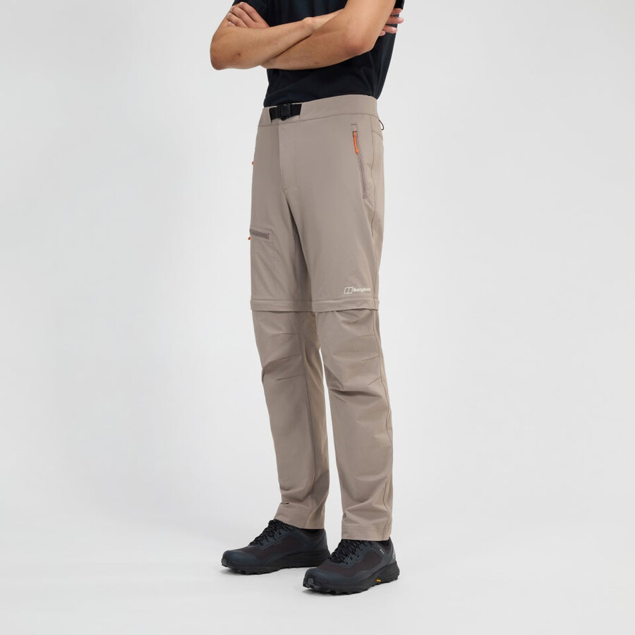 uomini trail-explorer zip off pant - naturale berghaus