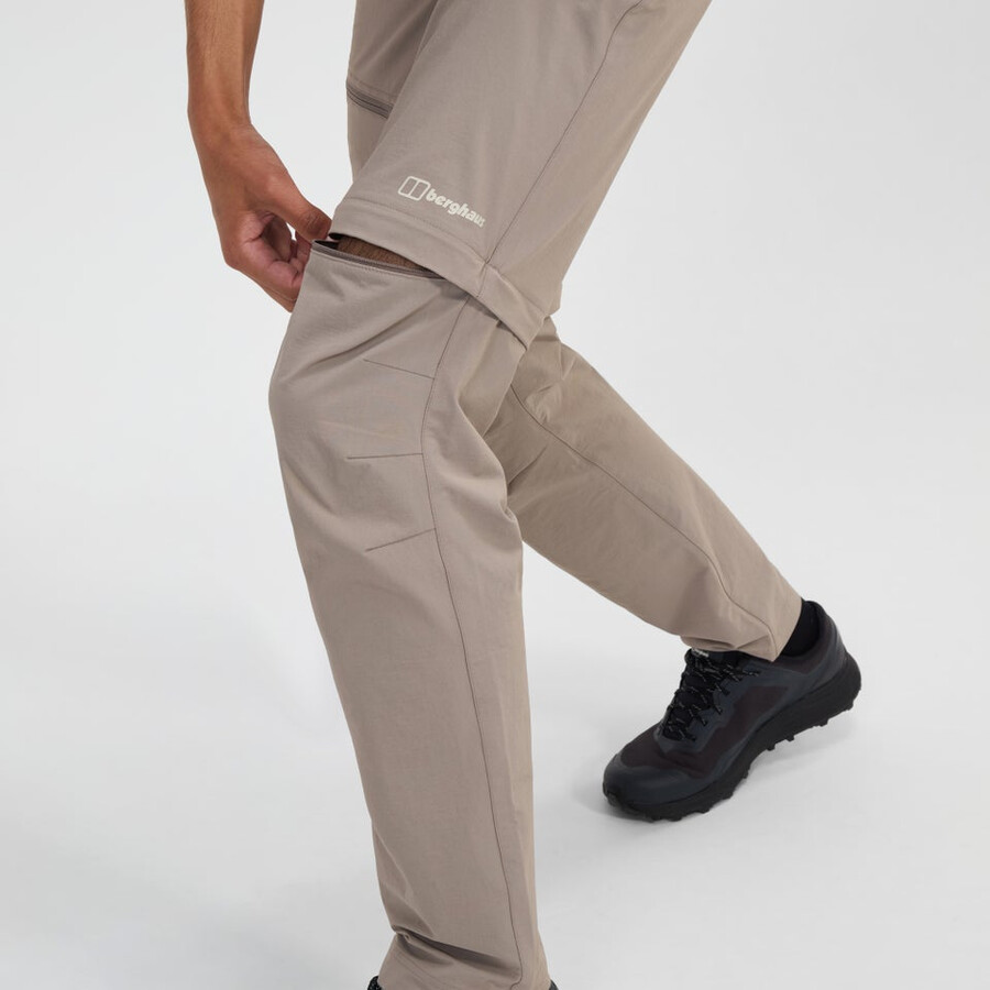 uomini trail-explorer zip off pant - naturale berghaus