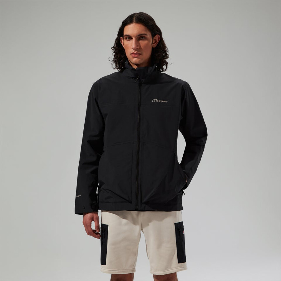 uomini woodwalk giacca impermeabile nero berghaus