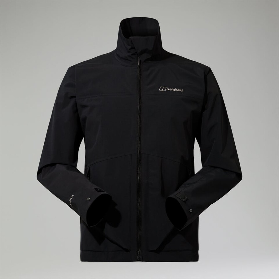 uomini woodwalk giacca impermeabile nero berghaus