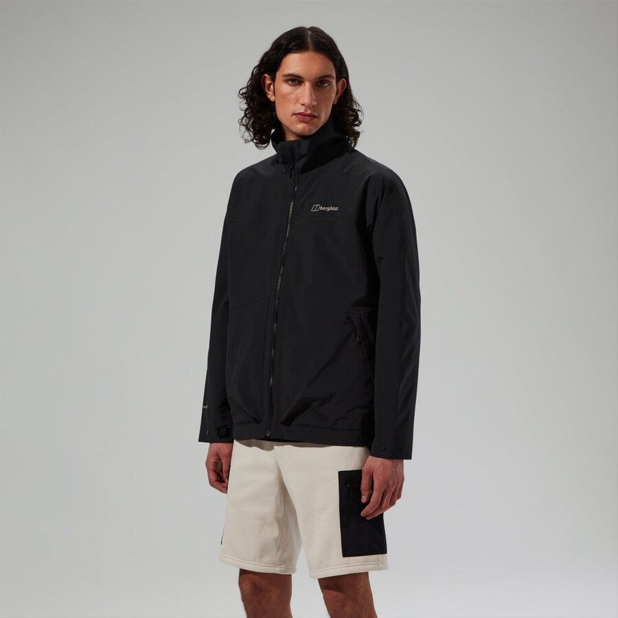 uomini woodwalk giacca impermeabile nero berghaus