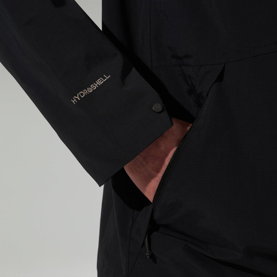uomini woodwalk giacca impermeabile nero berghaus