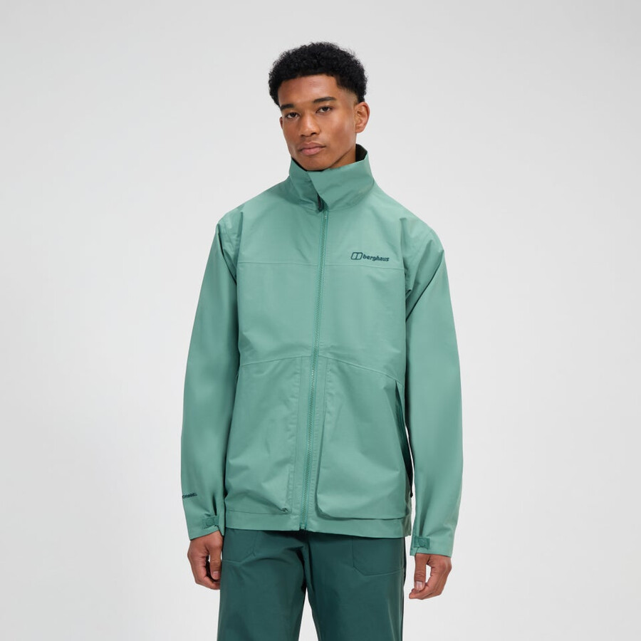 uomini woodwalk impermeabile giacca - verde berghaus