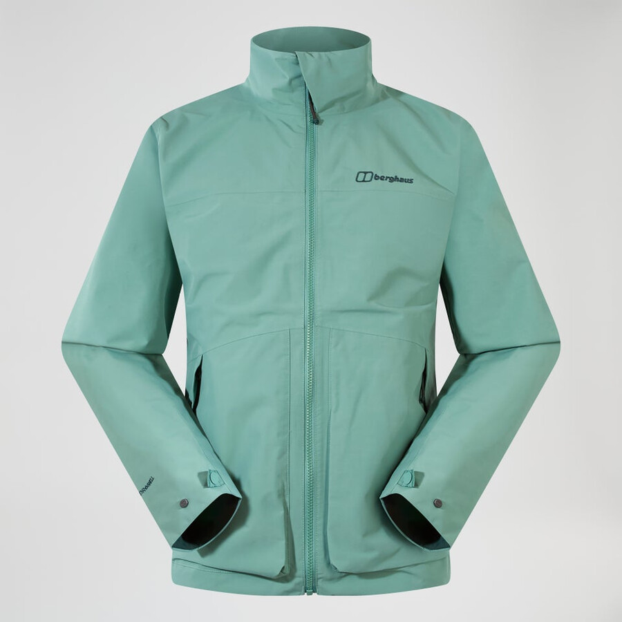 uomini woodwalk impermeabile giacca - verde berghaus