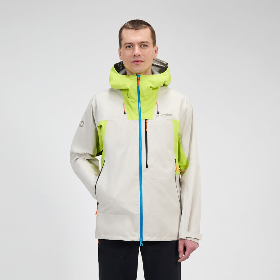 uomini ridge-cercatore impermeabile gore-tex giacca - grigiogiallo berghaus