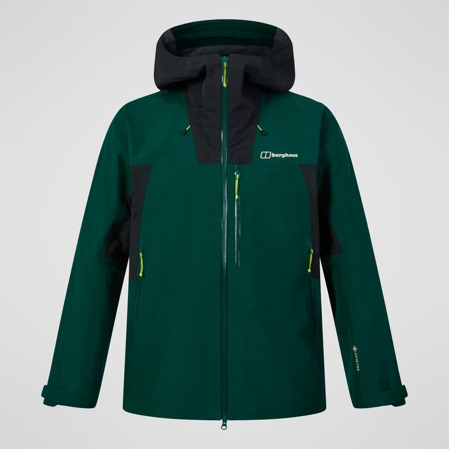 uomini ridge-cercatore impermeabile giacca - verdenero berghaus