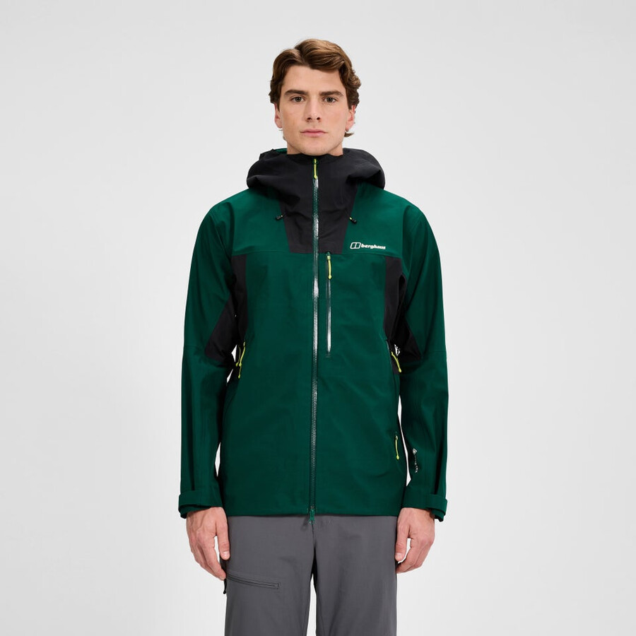 uomini ridge-cercatore impermeabile giacca - verdenero berghaus