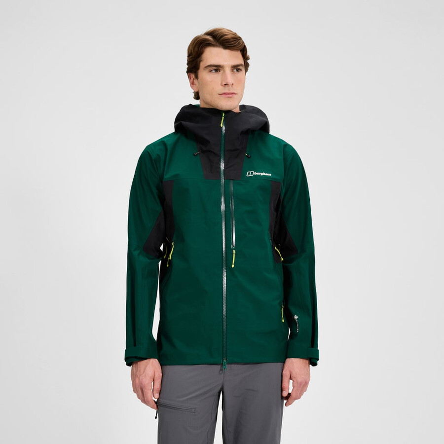 uomini ridge-cercatore impermeabile giacca - verdenero berghaus