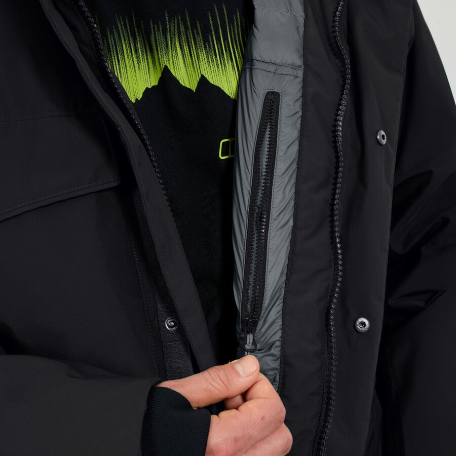 uomini fernly gore-tex down parka - nero berghaus
