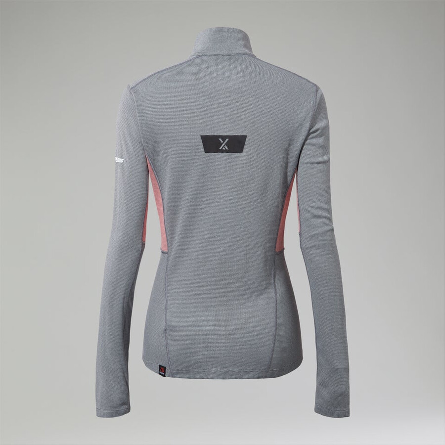donne mtn guida manica lunga mezza zip - grigiorosso berghaus