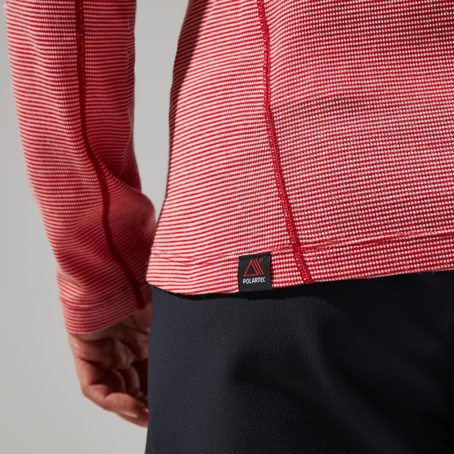 donne mtn guida manica lunga mezza zip - rosso berghaus