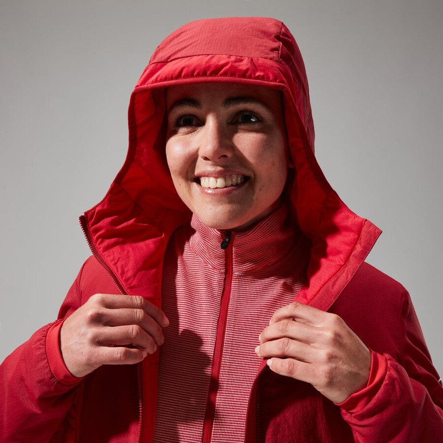 donne mtn guida manica lunga mezza zip - rosso berghaus