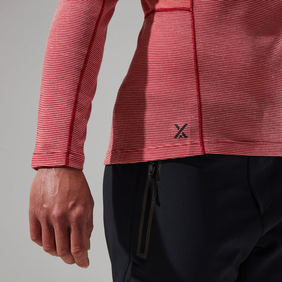 donne mtn guida manica lunga mezza zip - rosso berghaus