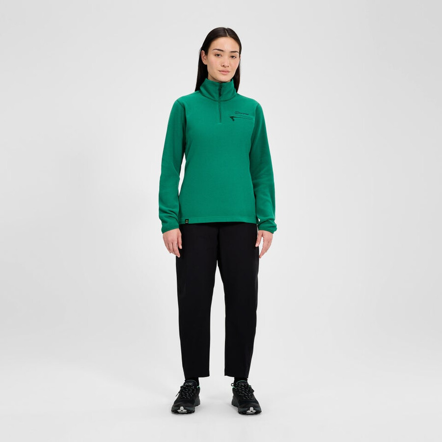 donne prisma 2.0 micro mezza zip pile polartec - verde berghaus