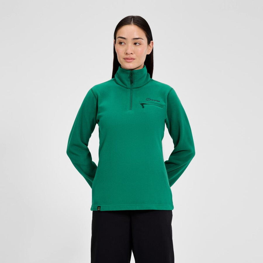 donne prisma 2.0 micro mezza zip pile polartec - verde berghaus