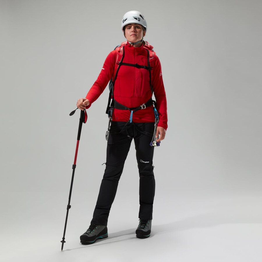 donne mtn spigolo lb mezza zip - rosso berghaus