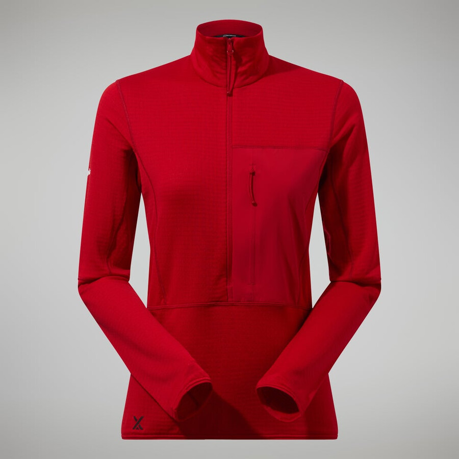 donne mtn spigolo lb mezza zip - rosso berghaus