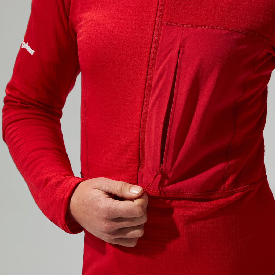 donne mtn spigolo lb mezza zip - rosso berghaus