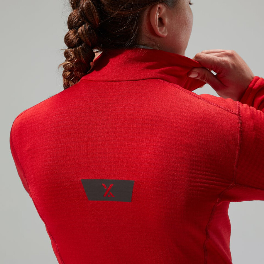 donne mtn spigolo lb mezza zip - rosso berghaus