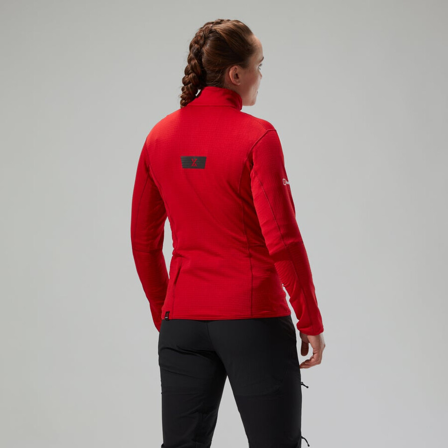 donne mtn spigolo lb mezza zip - rosso berghaus