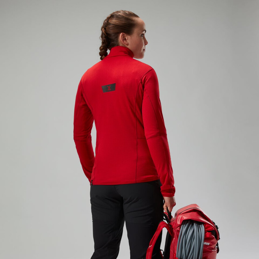 donne mtn spigolo lb mezza zip - rosso berghaus