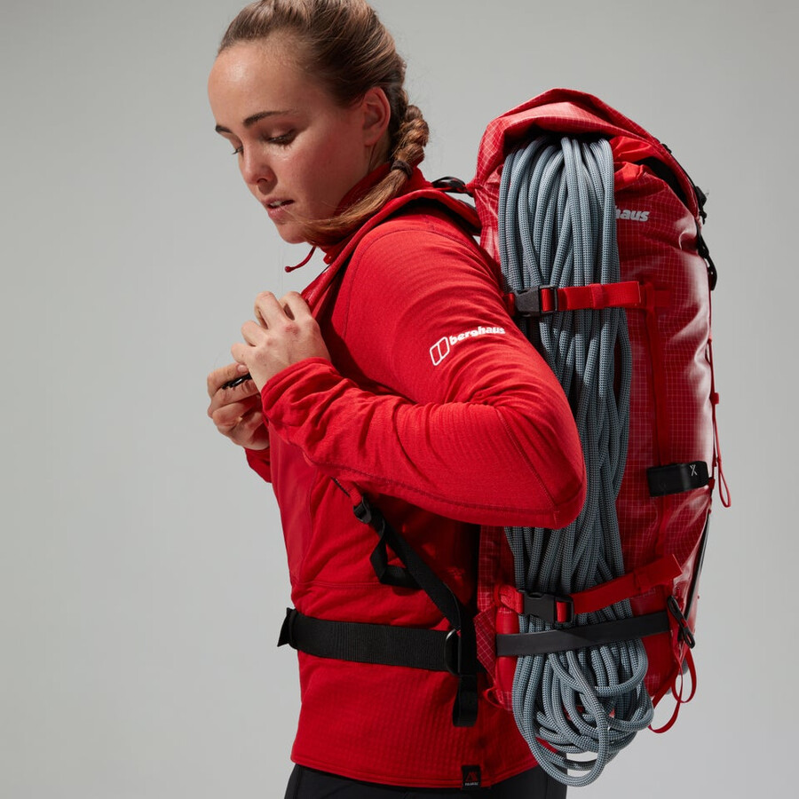 donne mtn spigolo lb mezza zip - rosso berghaus