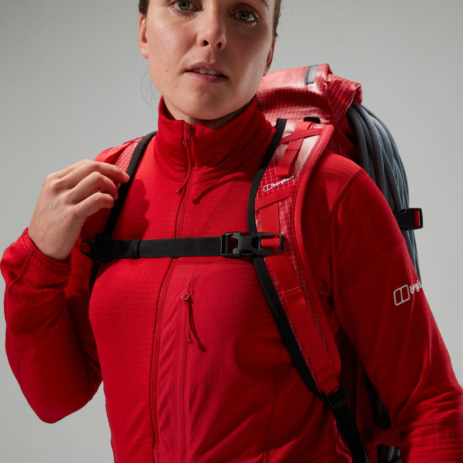 donne mtn spigolo lb mezza zip - rosso berghaus