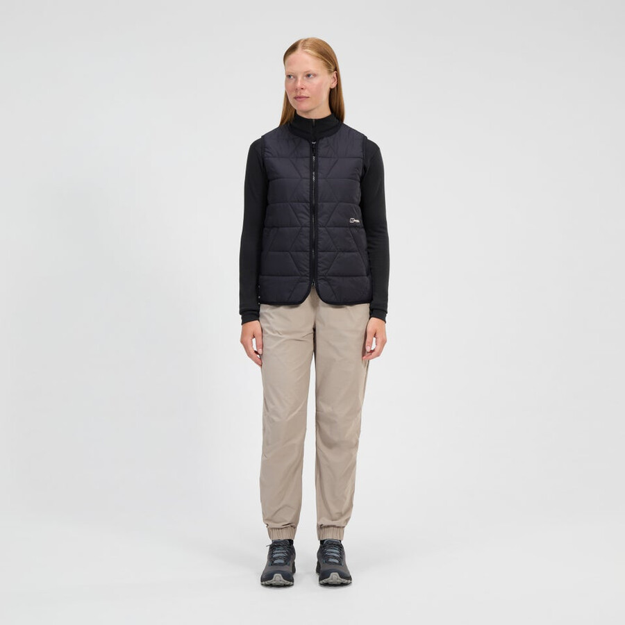 donne netherdene gilet trapuntato - nero berghaus
