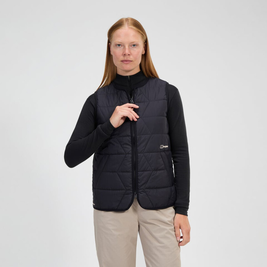 donne netherdene gilet trapuntato - nero berghaus