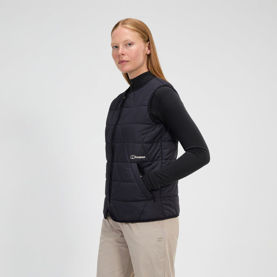 donne netherdene gilet trapuntato - nero berghaus