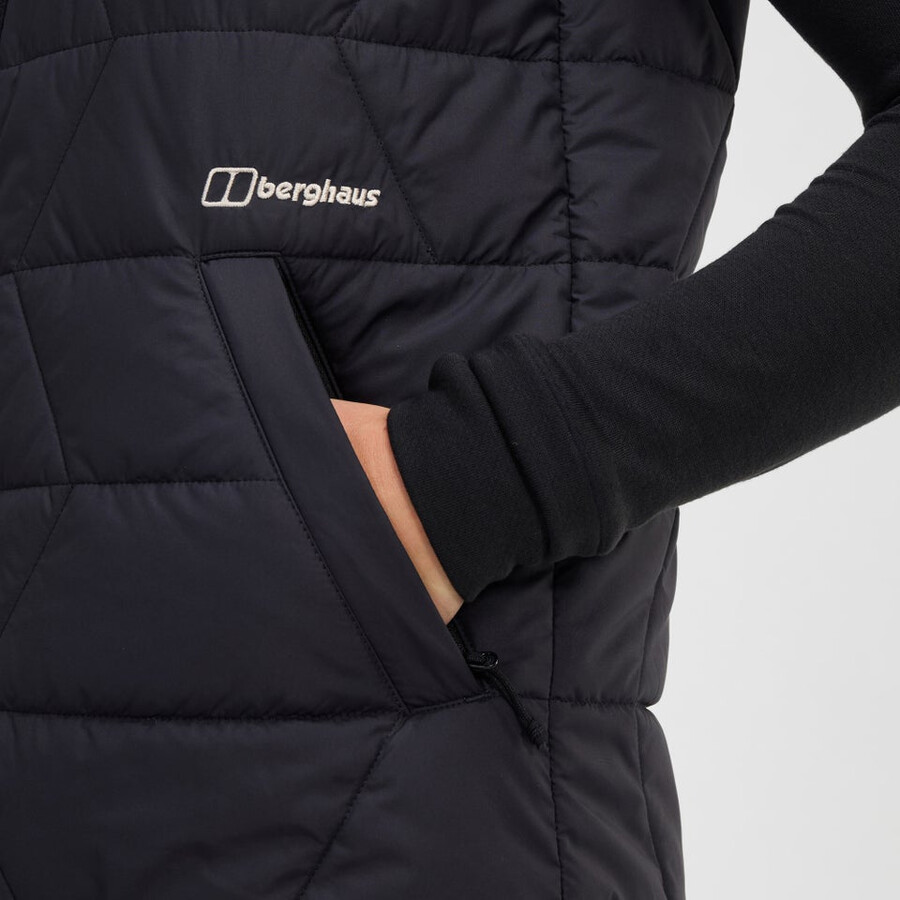 donne netherdene gilet trapuntato - nero berghaus