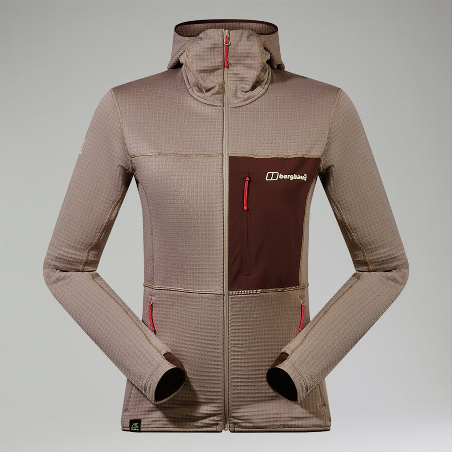 donne ridge-escursionista giacca con cappuccio - grigiomarrone berghaus