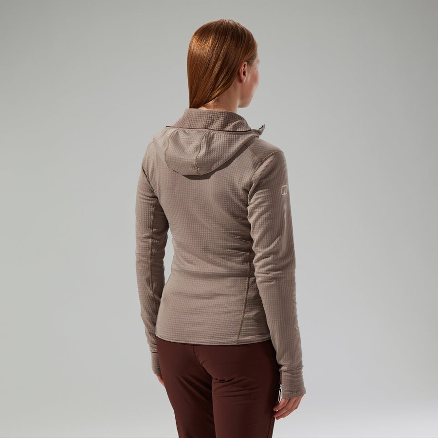 donne ridge-escursionista giacca con cappuccio - grigiomarrone berghaus