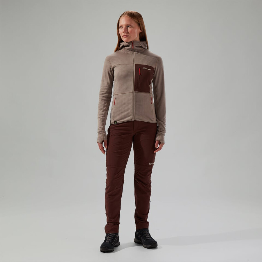 donne ridge-escursionista giacca con cappuccio - grigiomarrone berghaus