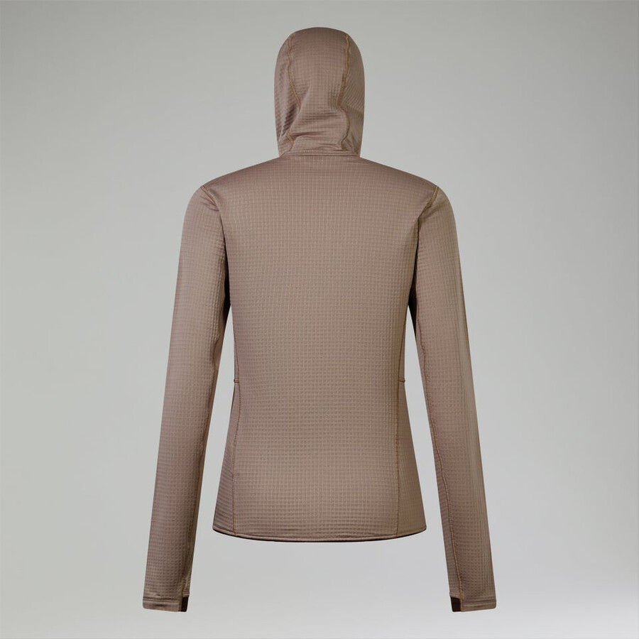 donne ridge-escursionista giacca con cappuccio - grigiomarrone berghaus