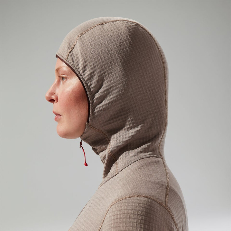 donne ridge-escursionista giacca con cappuccio - grigiomarrone berghaus