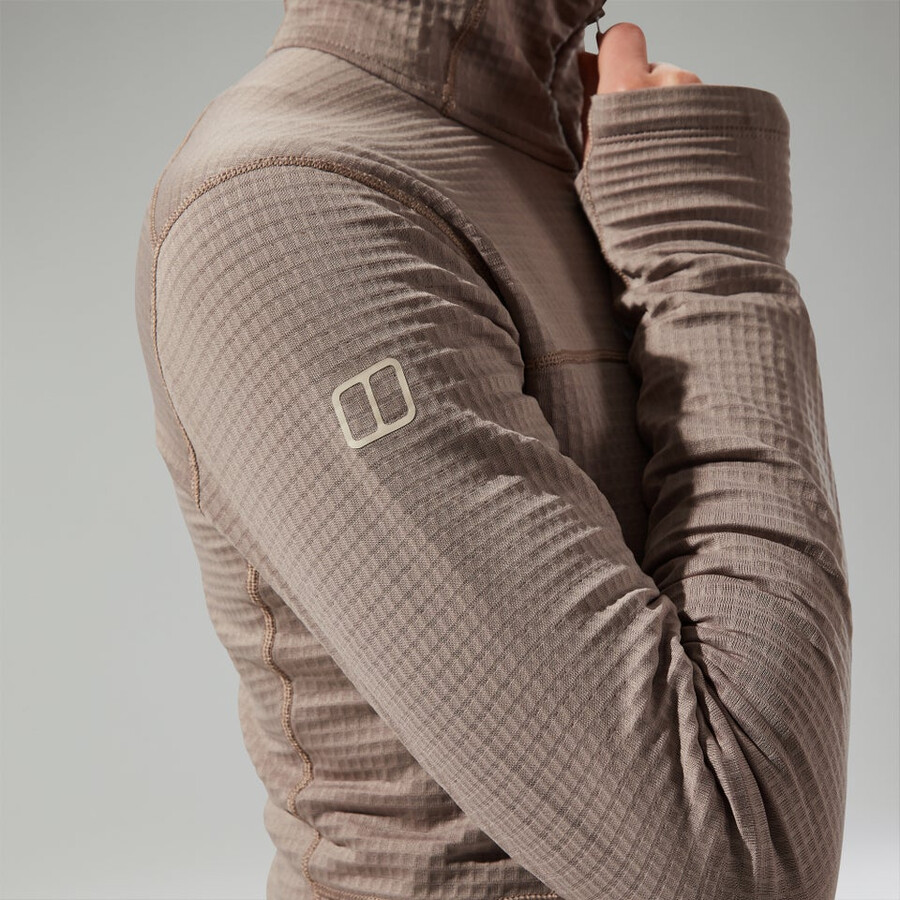 donne ridge-escursionista giacca con cappuccio - grigiomarrone berghaus
