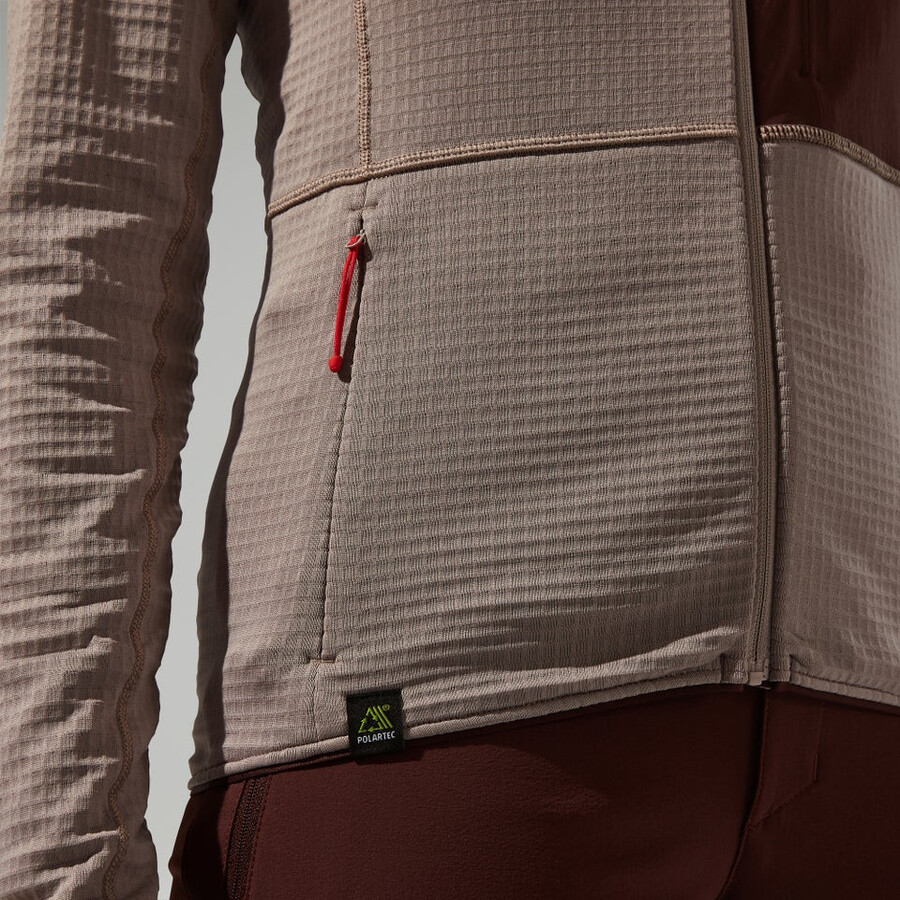 donne ridge-escursionista giacca con cappuccio - grigiomarrone berghaus