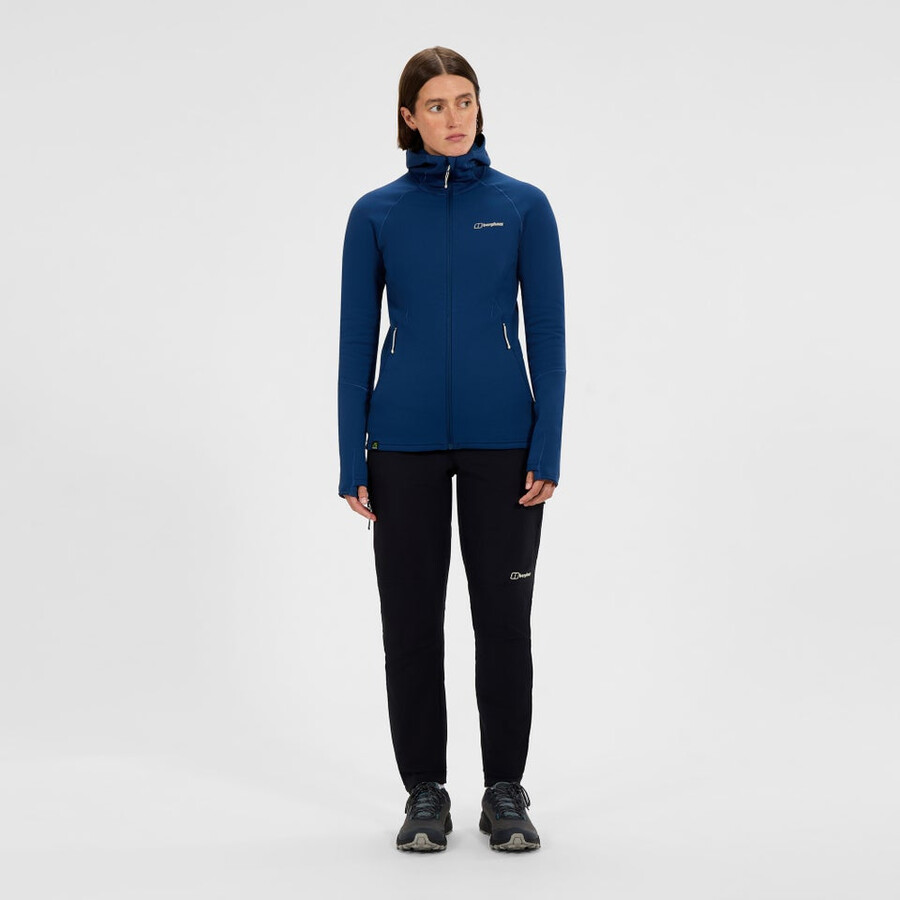 le donne cinetica powerstretch felpa con cappuccio - blu berghaus