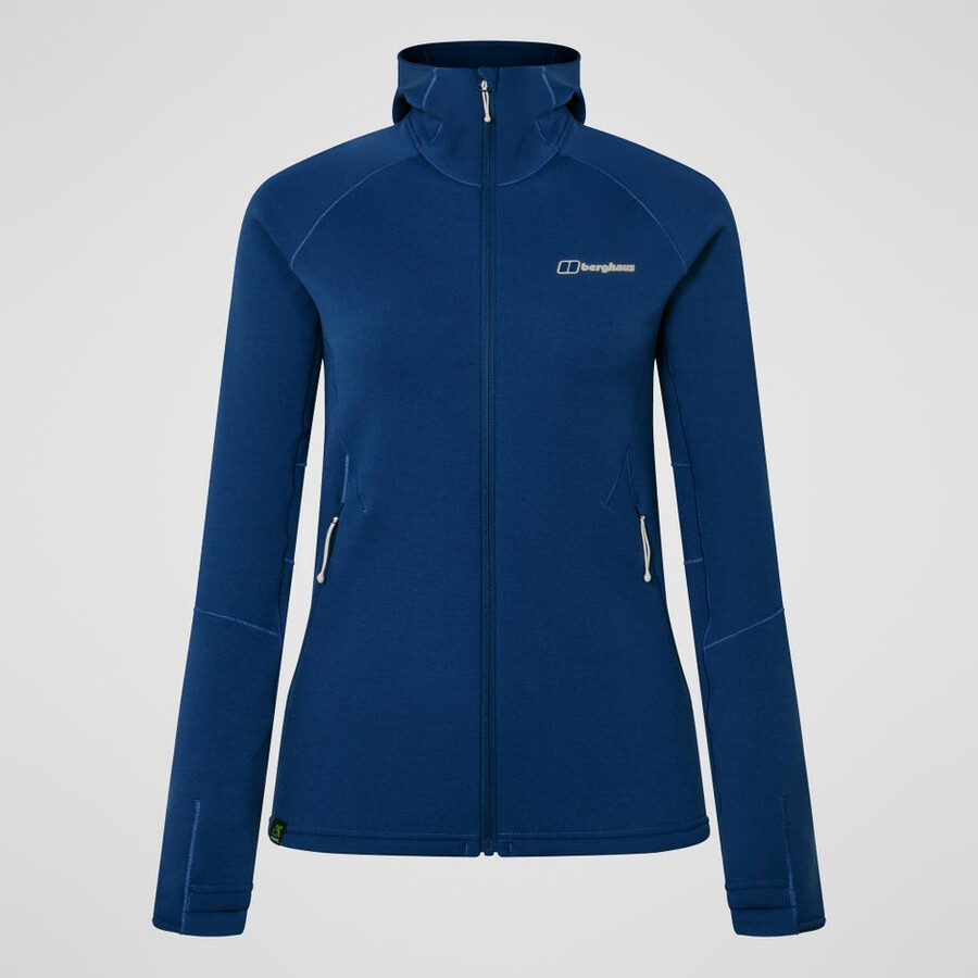 le donne cinetica powerstretch felpa con cappuccio - blu berghaus