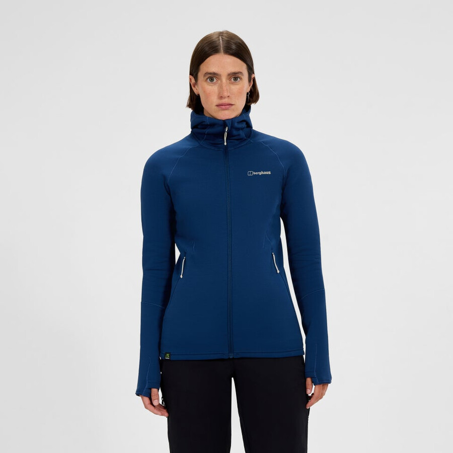 le donne cinetica powerstretch felpa con cappuccio - blu berghaus