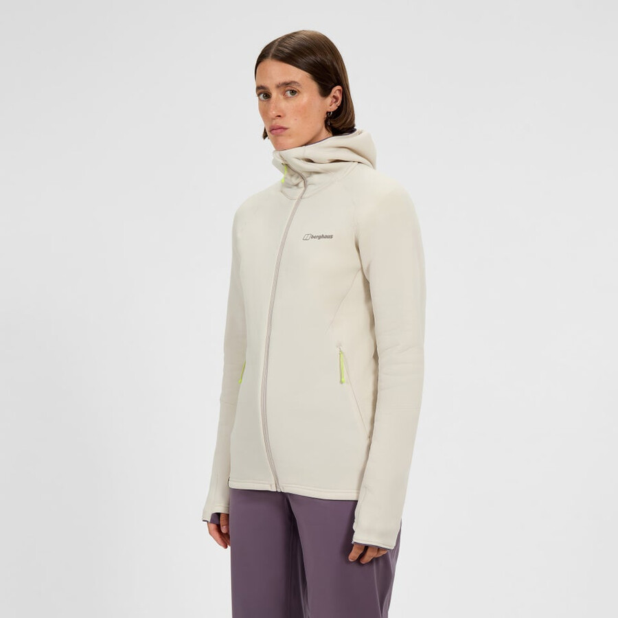 le donne cinetica powerstretch felpa con cappuccio - grigio berghaus
