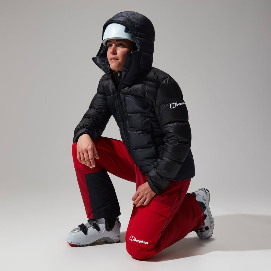 donne mtn spigolo ultra giù felpa con cappuccio - nero berghaus